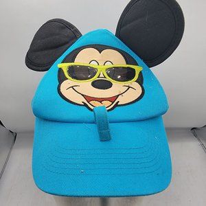 Disney Mickey Mouse Wearing Sunglasses Blue Toddler Hat Cap Adjustable Comfort